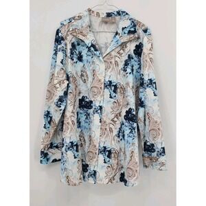 Chico's Paisley Artsy Womens Shirt  Top Size 3 XL Teacher Everyday Career Button